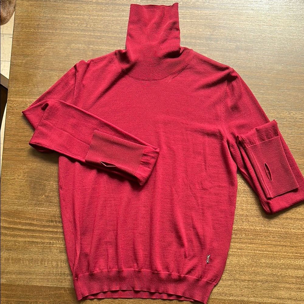 YSL Women’s Red Turtleneck Sweater